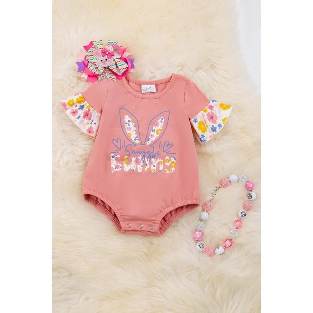 Snuggle Bunny" Blush cotton made baby onesie. RPG20144004 NAY